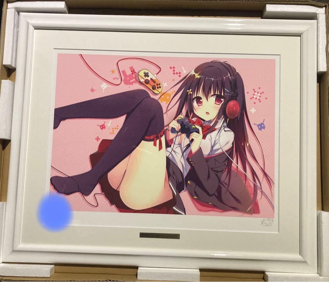 茉宮祈芹　ゲーマーちゃん　版画　アールビバン　ミクスドメディア