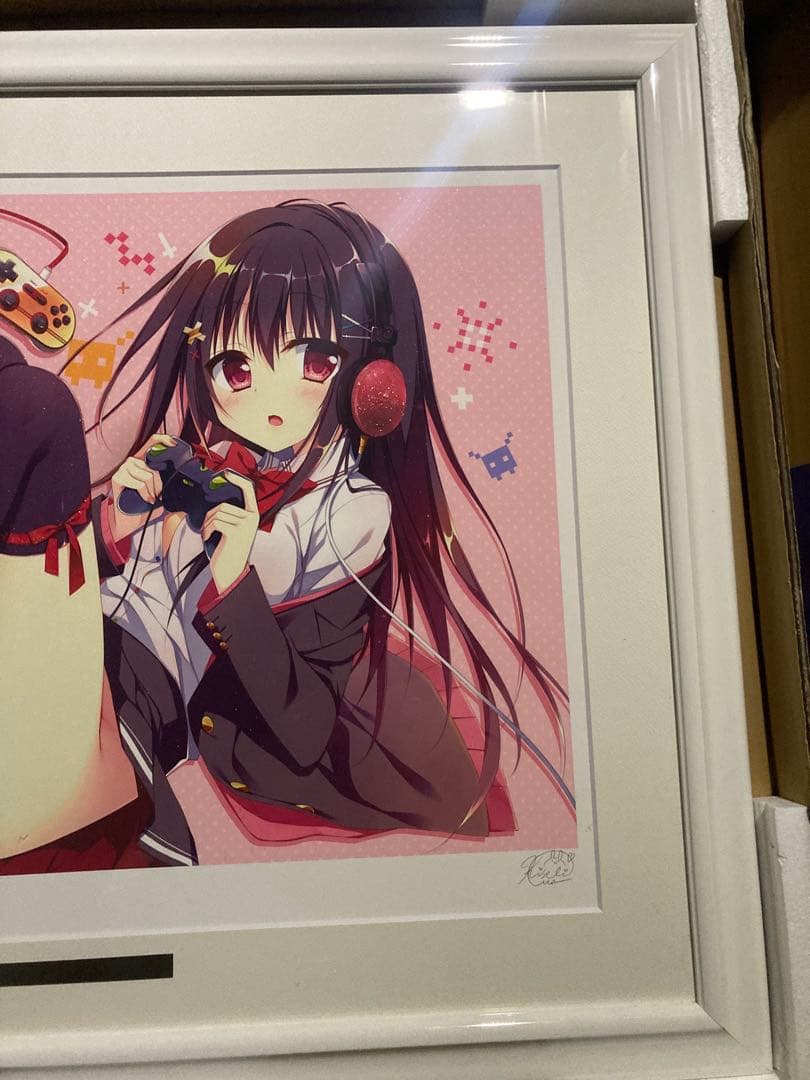 茉宮祈芹　ゲーマーちゃん　版画　アールビバン　ミクスドメディア