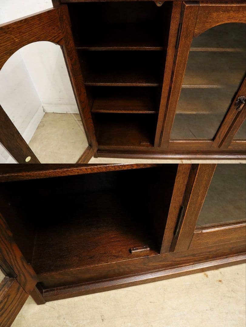 高級 三越家具【ブルージュ】オーク材 サイドボード・キャビネット・飾り棚