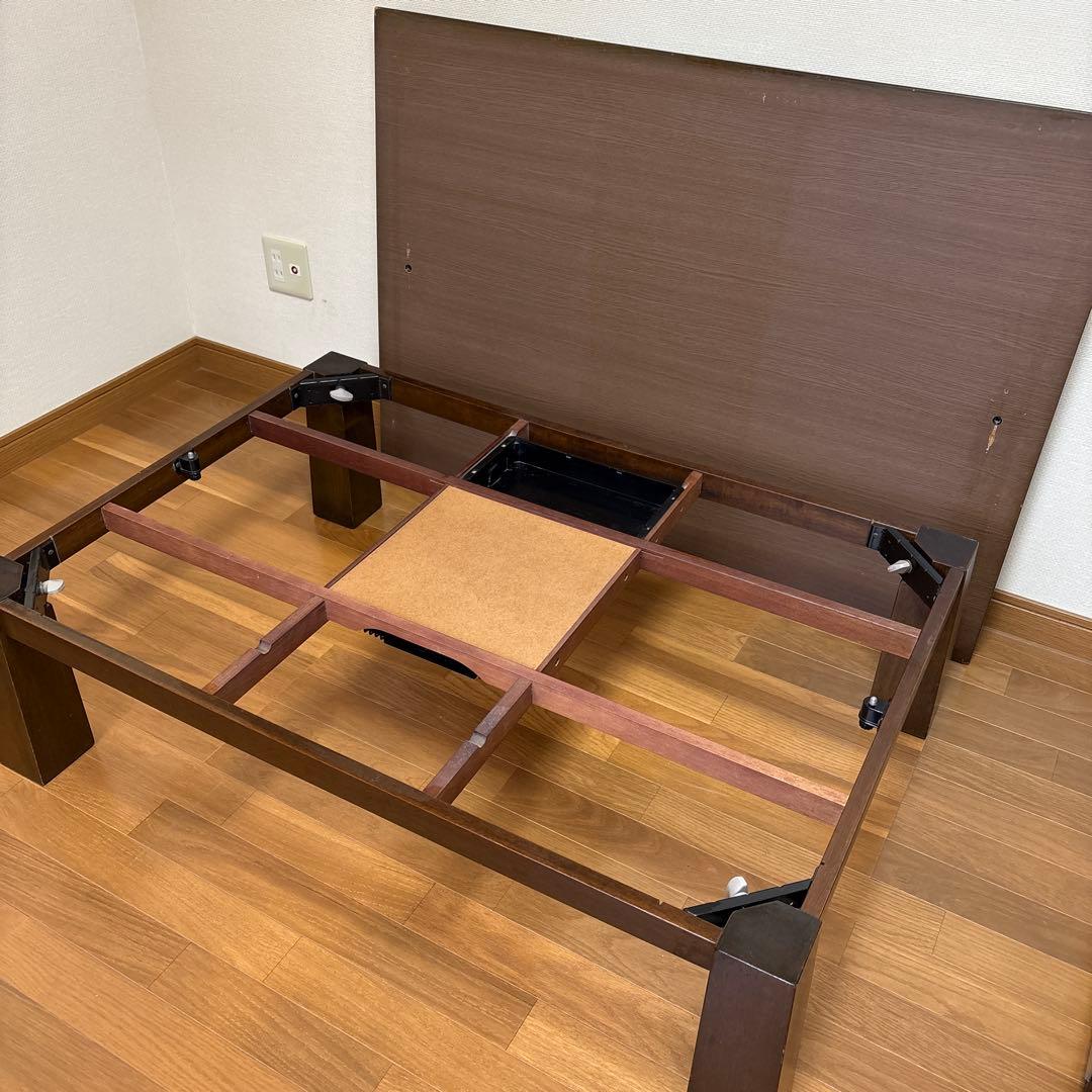 送料、設置込み！テーブルマット付き！長方形こたつ 木製 アンティーク