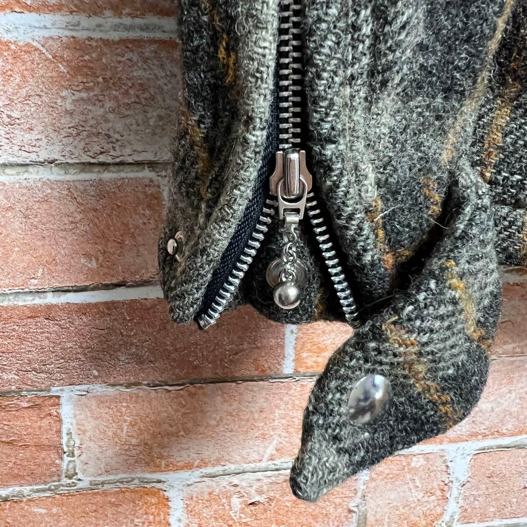 ローライダーxハリスツイード　シングルライダースツイードチェックジャケット