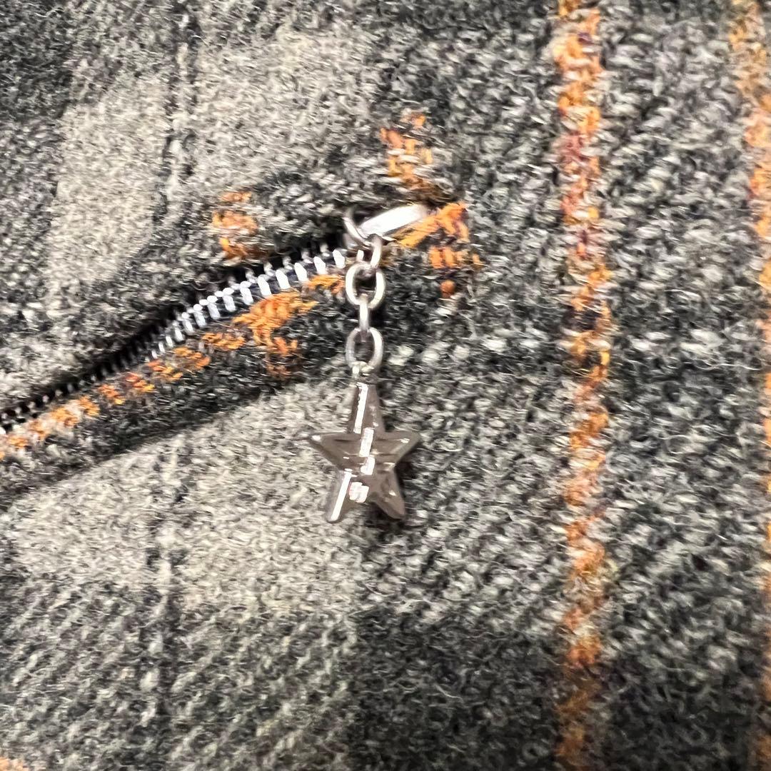 ローライダーxハリスツイード　シングルライダースツイードチェックジャケット