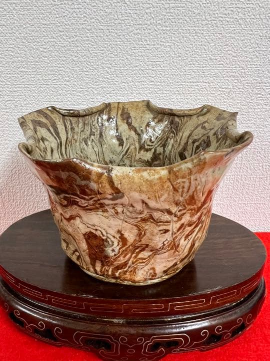 古美術·万古焼蓮の花型盃洗 ·茶道具·お湯呑F1