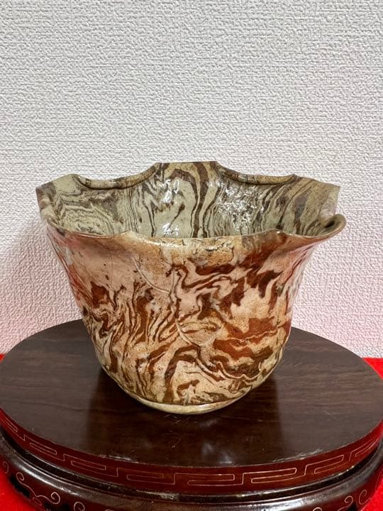 古美術·万古焼蓮の花型盃洗 ·茶道具·お湯呑F1