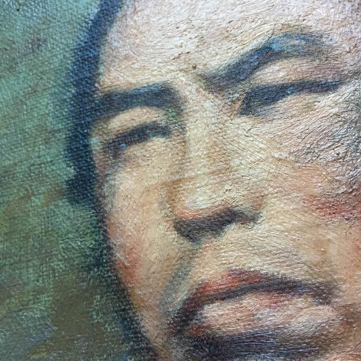 坂本龍馬 肖像画 油絵 ポートレート ビンテージ　フリーメイソン