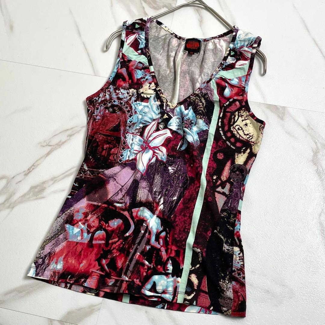 入手困難✨ ジャンポールゴルチエ トップス ノースリーブ グラフィックデザイン