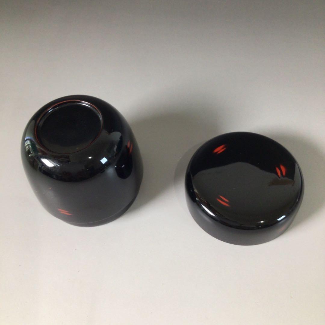 Ｓ９６　棗　『秀峰作』『黒漆塗』『中棗』　共箱　茶道具