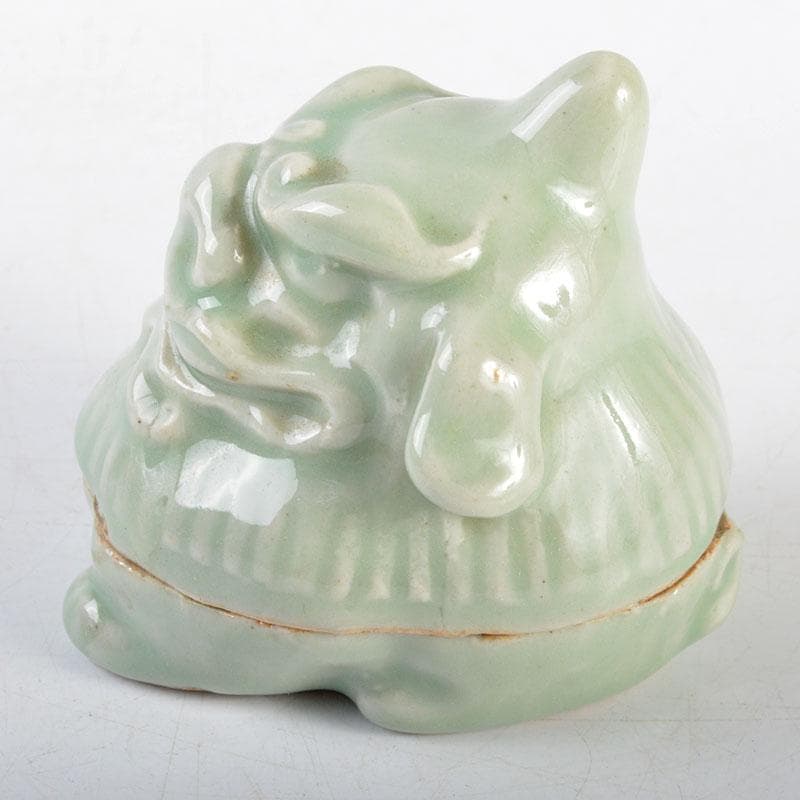 茶道具　青磁　獅子香合　時代箱付　V　R4534