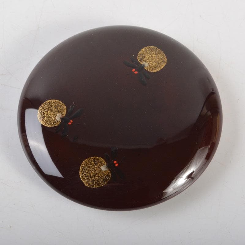 茶道具　塗師　牧田芳祥作　蛍蒔絵　金輪寺　茶器　共箱　V　6484