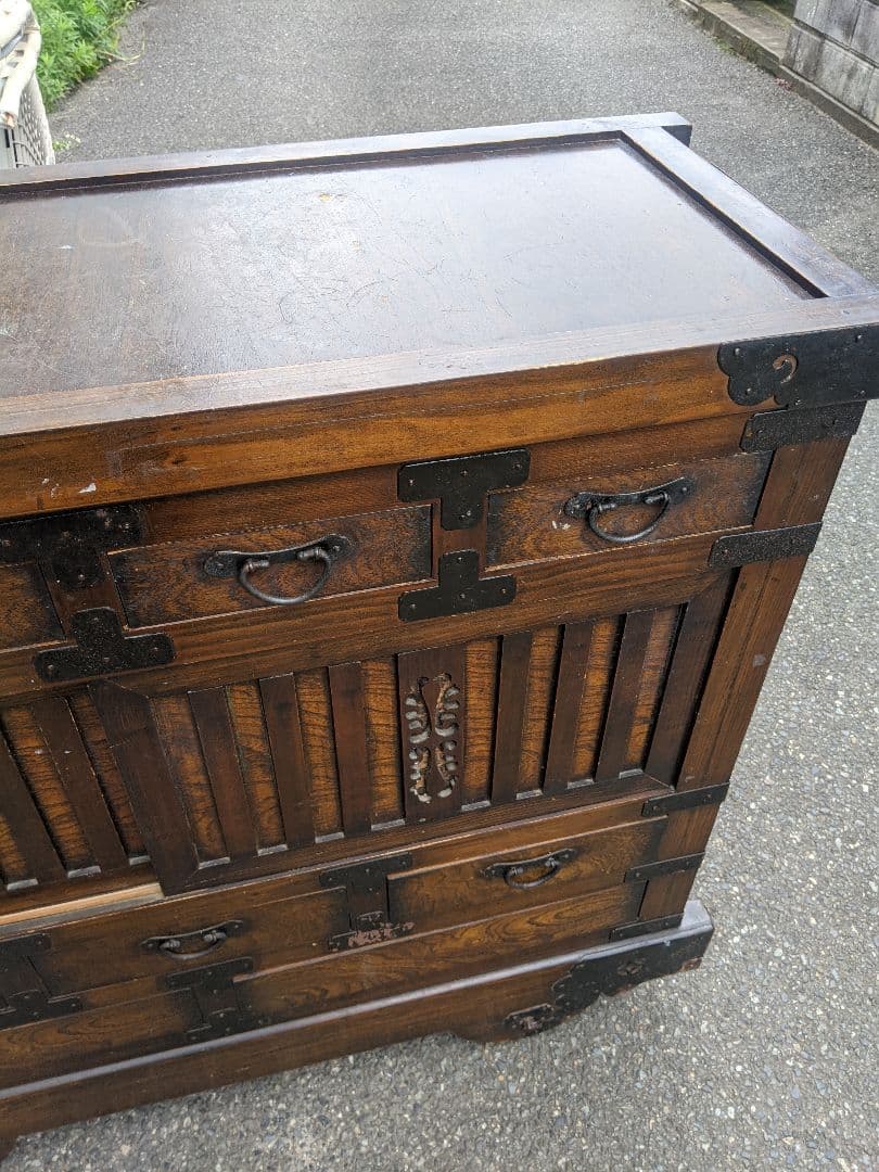 断捨離時代家具　時代箪笥　車箪笥 薬箪笥 和箪笥 アンティーク