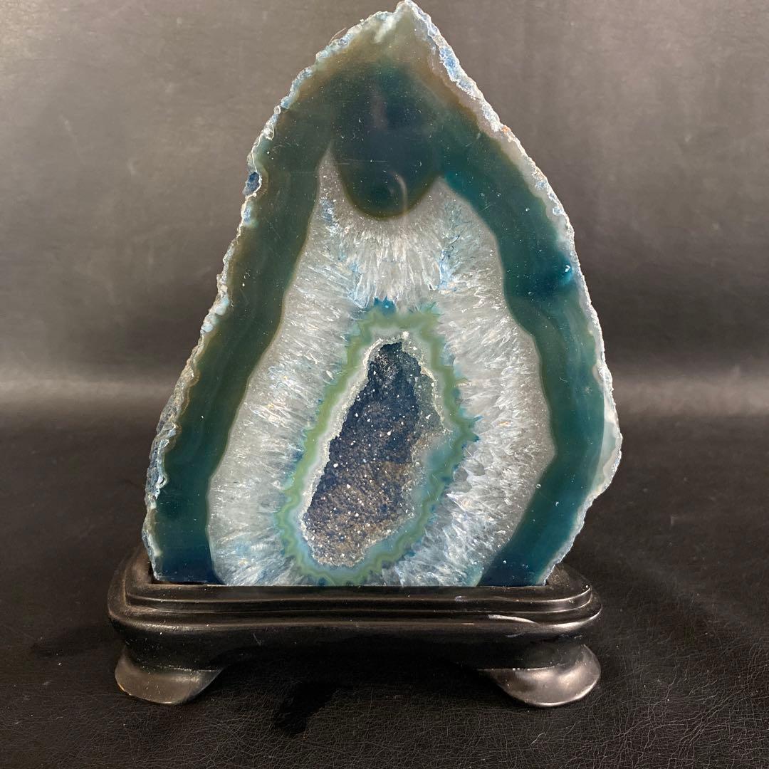 瑪瑙 断面 輪切り 原石 鑑賞石 飾り石 置物 メノウ　2点　まとめ売り