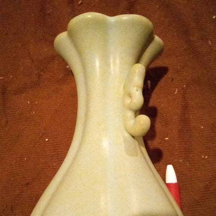 中国陶磁器　汝窯　双耳壺