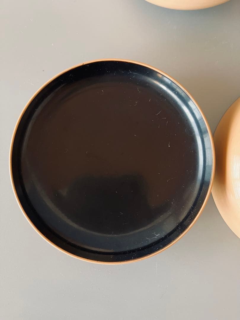 蟹文 白漆 蓋付椀 4組