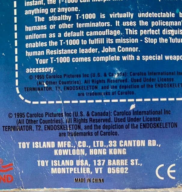 1996年製の「ターミネーター2」オリジナルアクションフィギュア