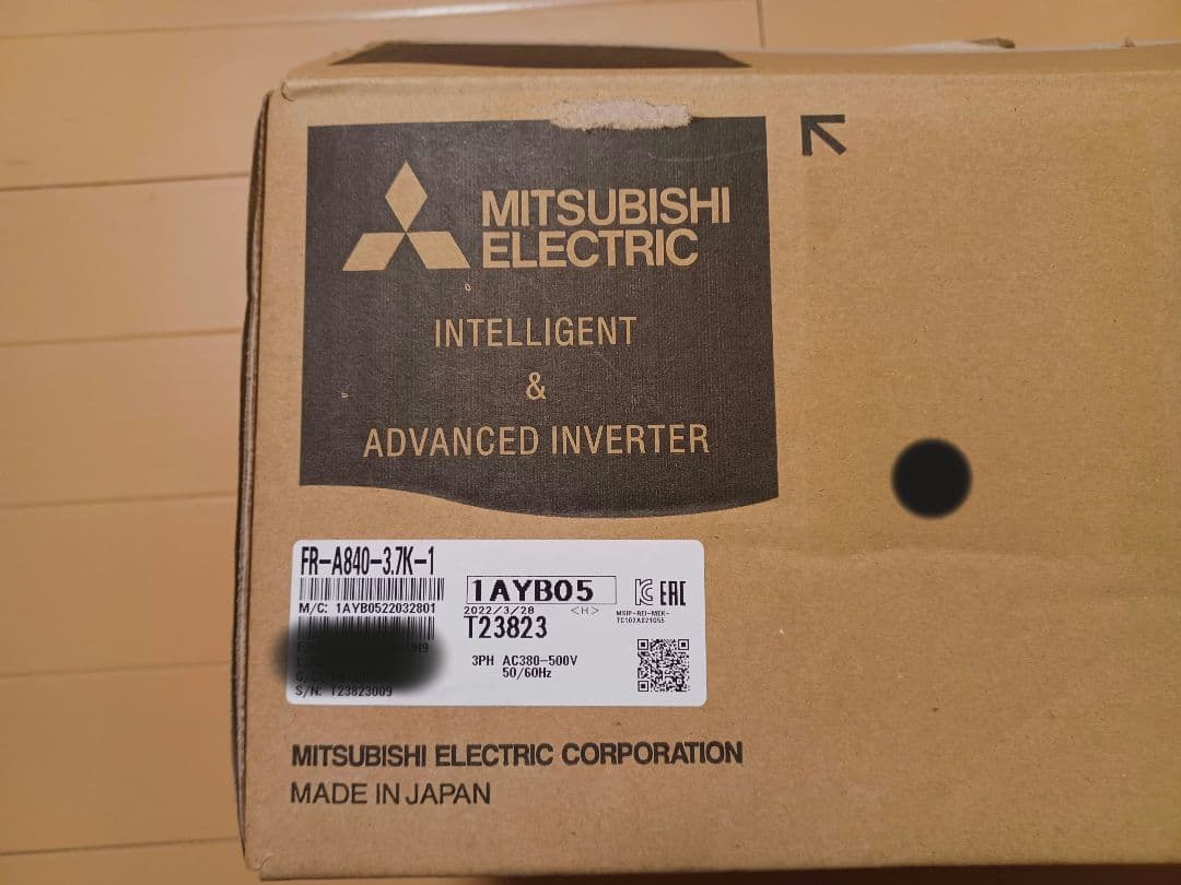 三菱電機製インバータFR-A840-3.7kw-1