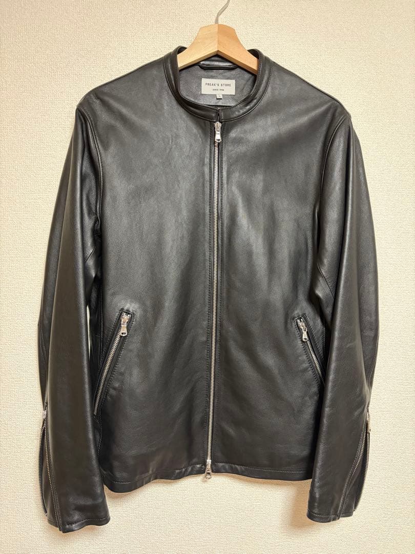 フリークスストア ラムレザー シングルライダースジャケット ブルゾン L メンズ