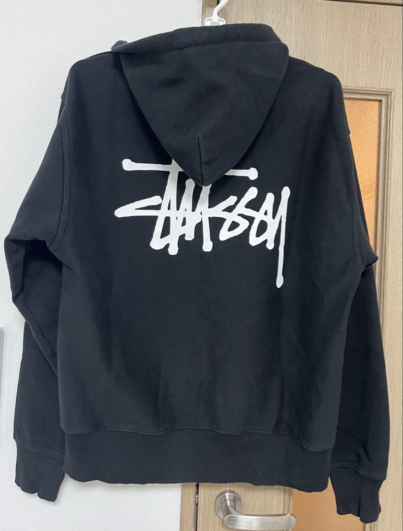 BASIC STÜSSY ZIP HOODIE - BLACK / S