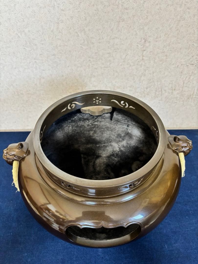 風炉 茶釜 電熱器 人間国宝高橋敬典造 金谷浄雲 唐銅鬼面 南鐐摘 敷板 茶道具