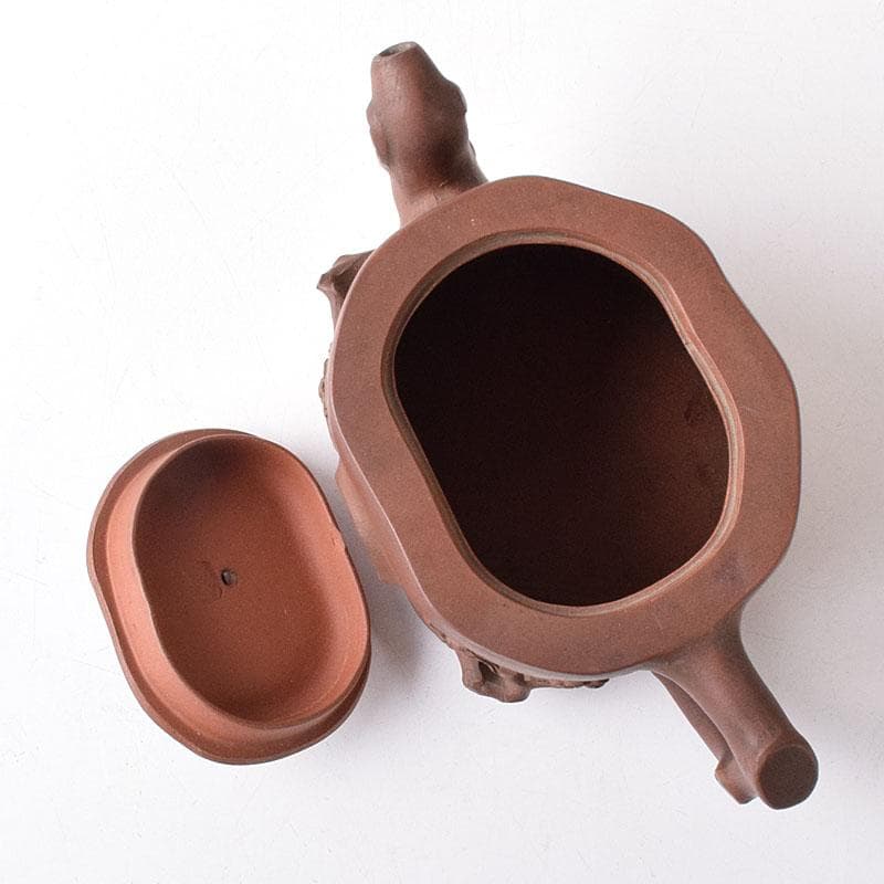 中国　紫砂　朱泥　梅文　急須　茶壷　在銘　M　R8774