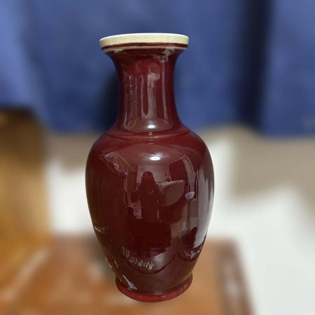 花瓶　中国花瓶　辰砂　中国美術　骨董品　景徳鎮　清時代