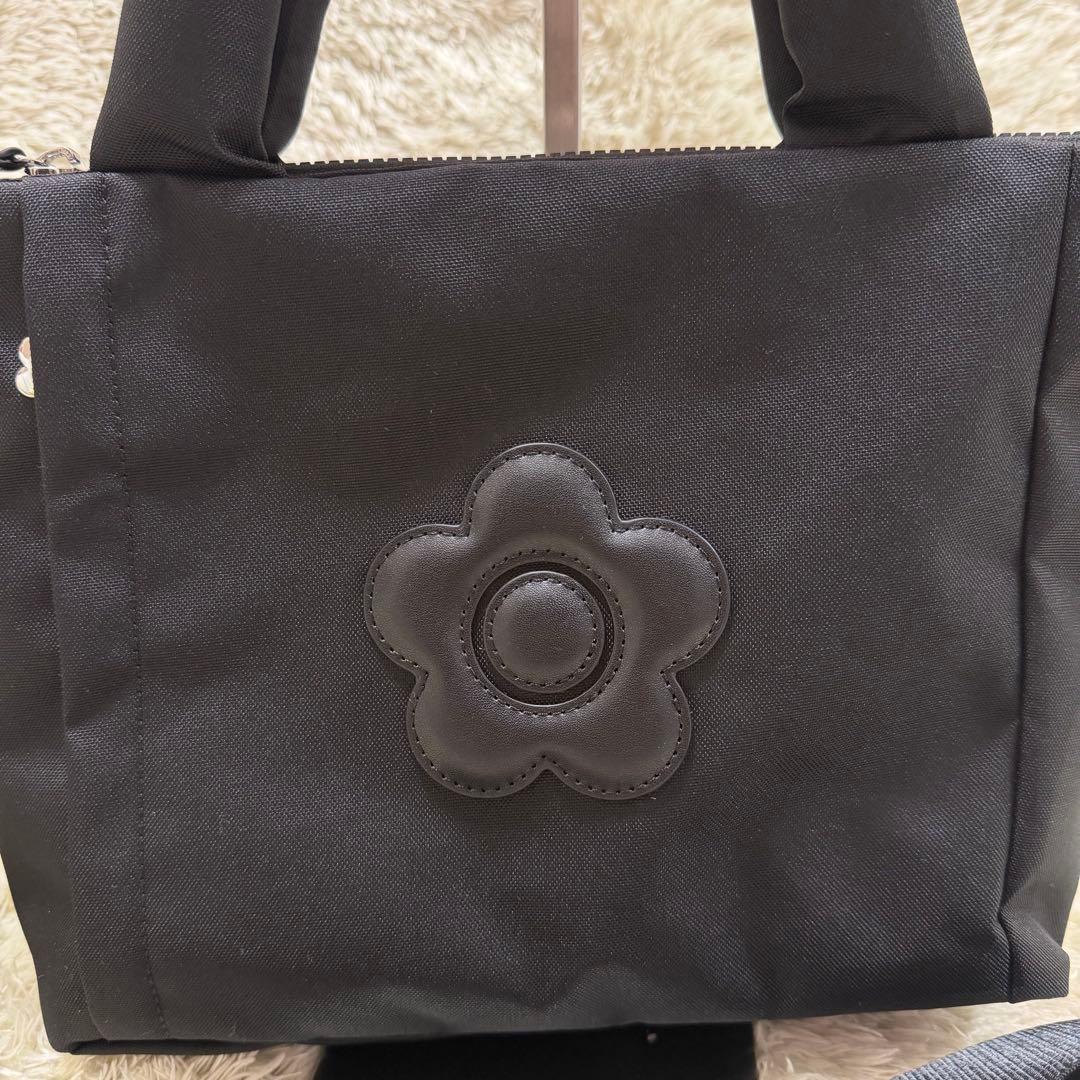 極美品✨マリークワント　デイジーパッチライト2WAYトート　CORDURA 黒