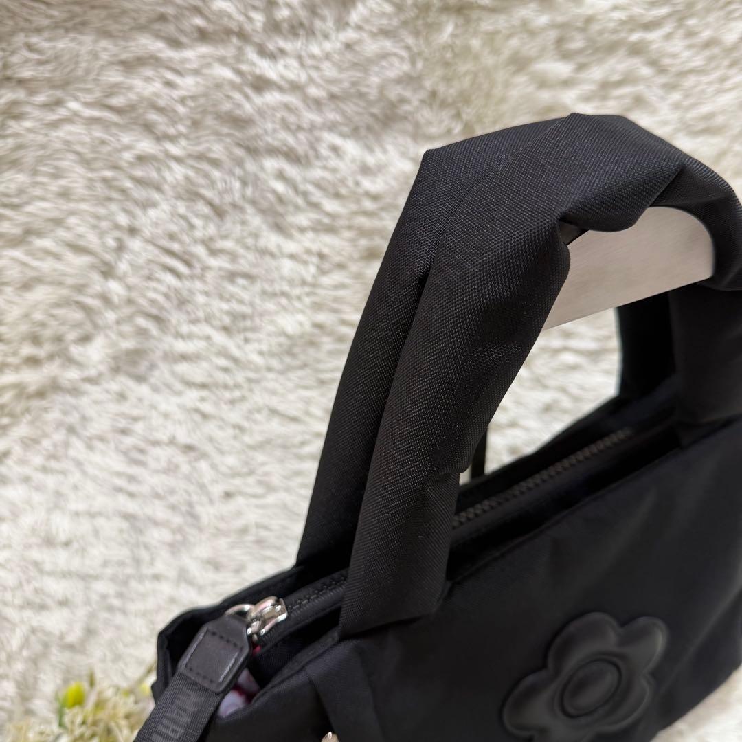 極美品✨マリークワント　デイジーパッチライト2WAYトート　CORDURA 黒