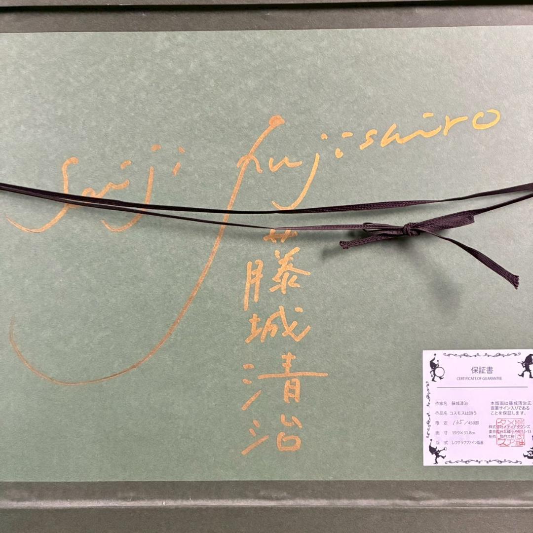 美品 藤城清治「コスモスは詩う」レフグラフ 直筆サイン入り 作品保証書有