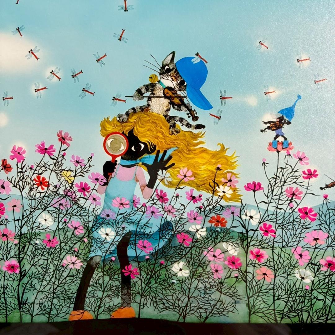 美品 藤城清治「コスモスは詩う」レフグラフ 直筆サイン入り 作品保証書有