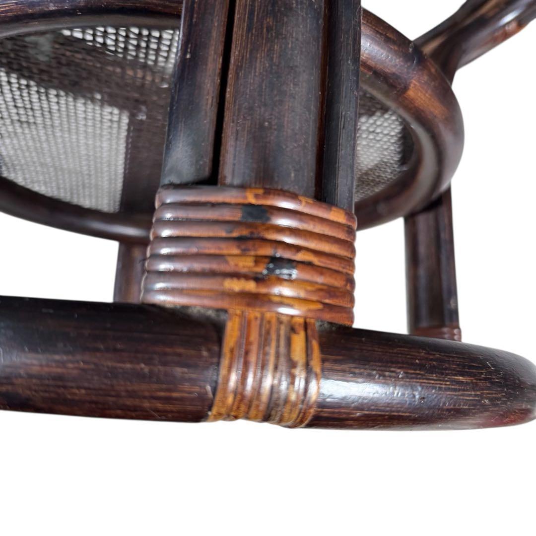 HR779 ラタン　籐　ガラストップテーブル