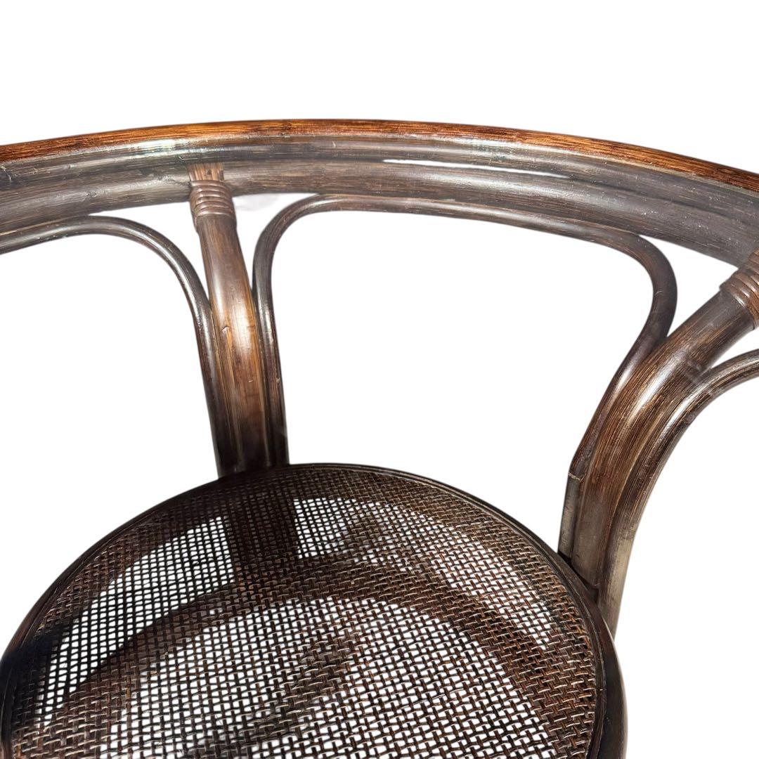 HR779 ラタン　籐　ガラストップテーブル