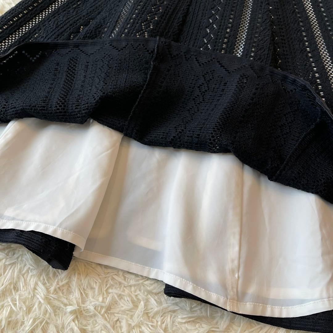 極美品 M'S GRACY 2022年 レース スカート ブラック 40