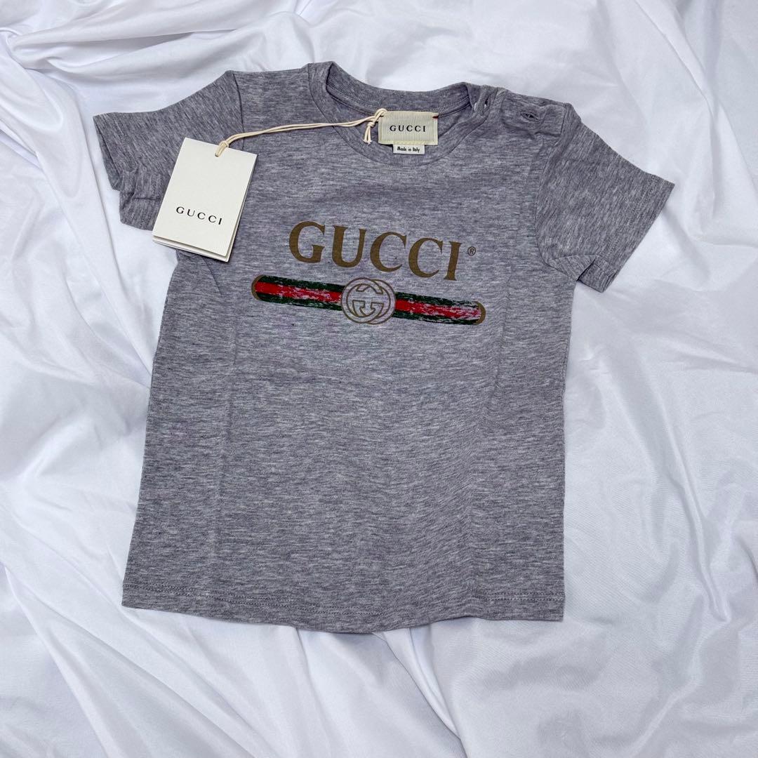 【新品】GUCCI キッズTシャツ ベビー GUCCIロゴTシャツ
