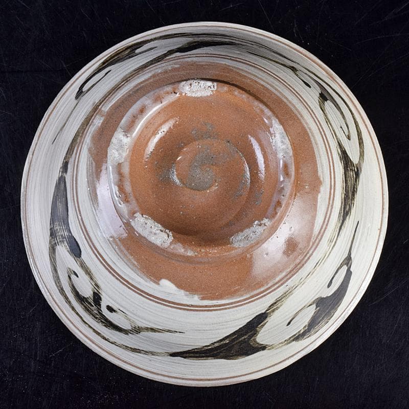 朝鮮美術　李朝　新高麗　鶏竜山三島絵　茶碗　銘緑毛　有馬頼底極め箱　VR8892