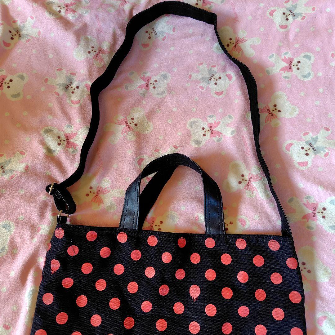 美品アーバンギャルド血の丸グッズ赤黒色トートバッグショルダーバッグゴシック系ケラ