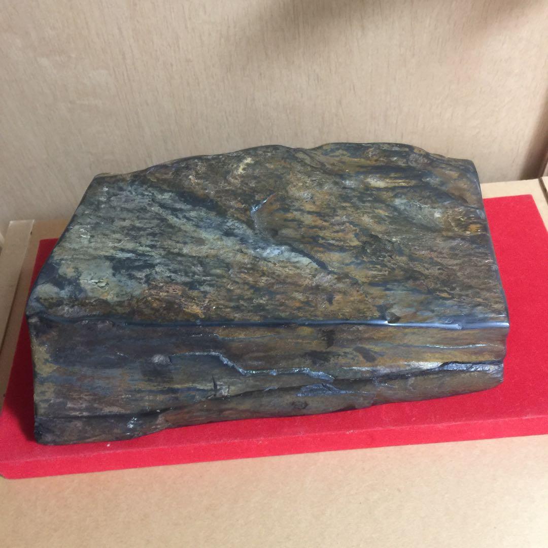 龍渓 一石作 硯 4094g 未使用