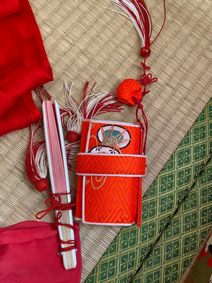 七五三用花柄着物と小物セット