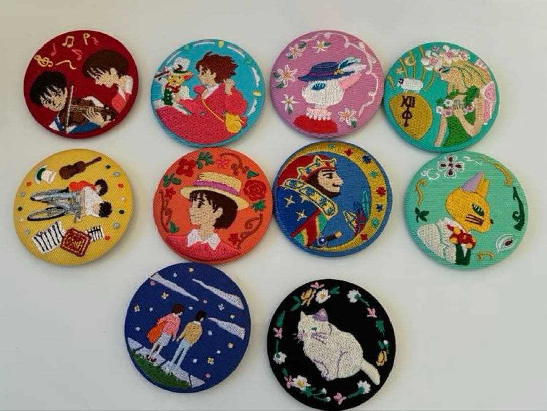 耳をすませば　刺繍缶バッジ　ジブリ