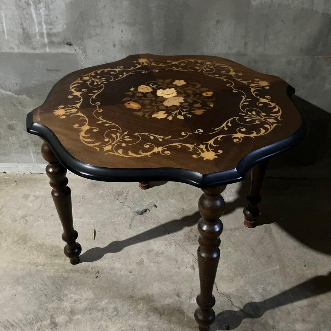 ヴィンテージ 象嵌 サイドテーブル ナイトテーブル アンティーク