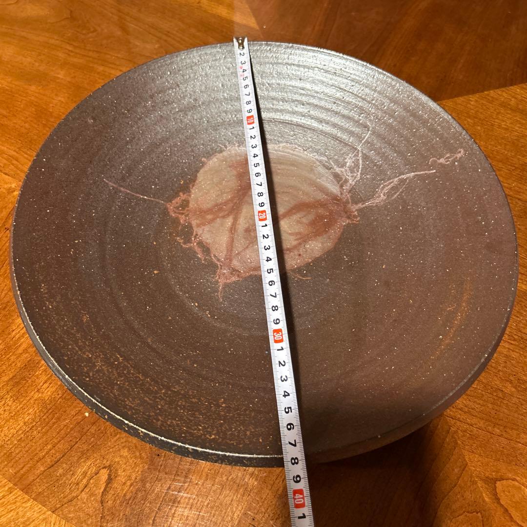 新品③◆備前焼　大皿　飾り皿　丸型