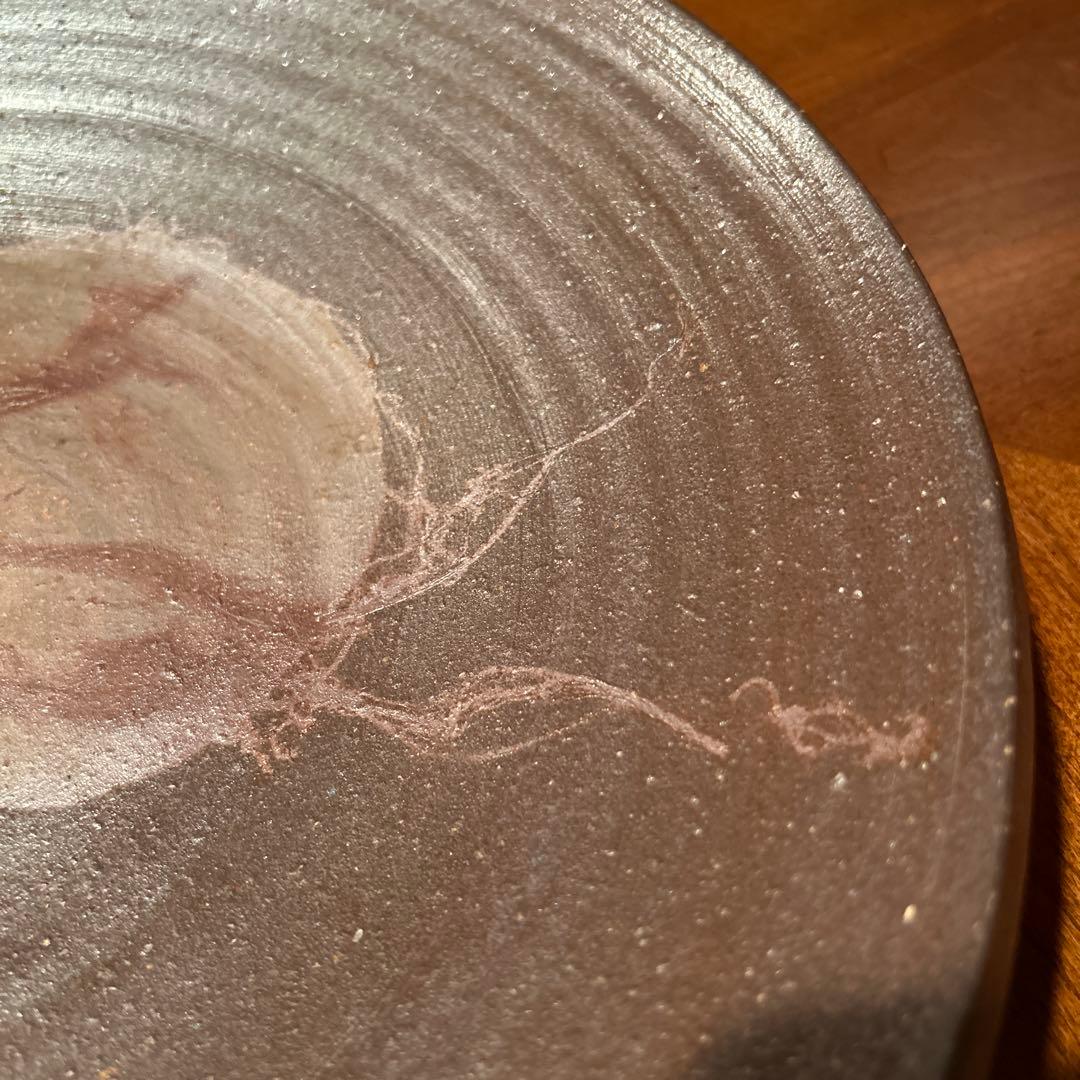 新品③◆備前焼　大皿　飾り皿　丸型