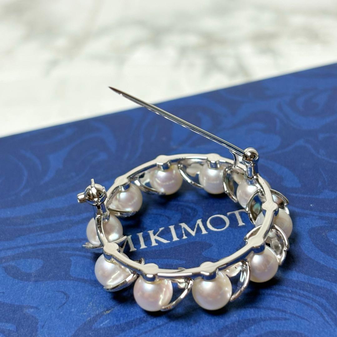 ミキモト　MIKIMOTO アコヤパール　ブローチ　真珠　パール　リーフ