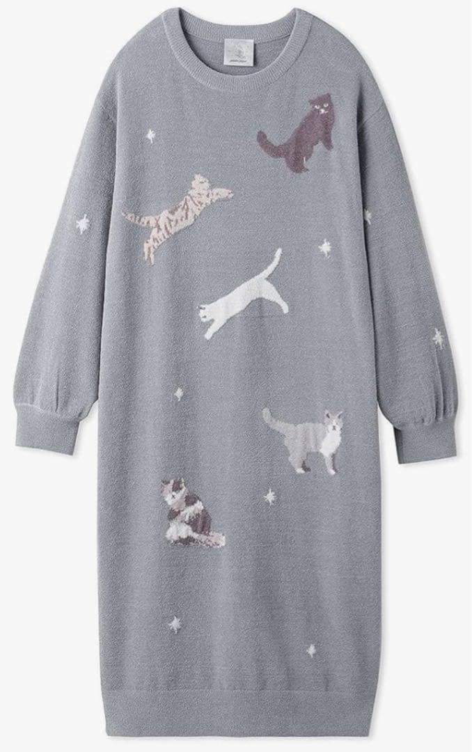 最終値下げ！gelato pique ねこジャガード総柄ワンピース