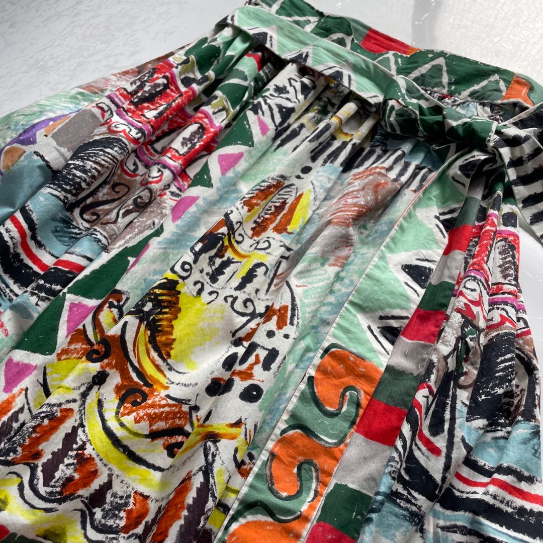 美品　PRADA　プラダ　 ベネチア総柄　プリントフレアスカート　サイズ40