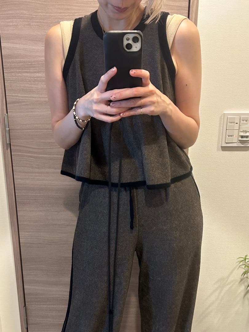 CLANE 25AW PILE FLARE TANK TOPS ブラウンサイズ2