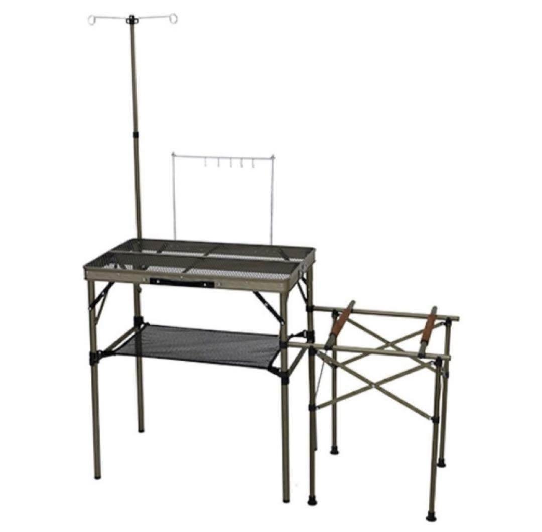 クイックキャンプ　フルメッシュキッチンテーブル ツーバーナー対応