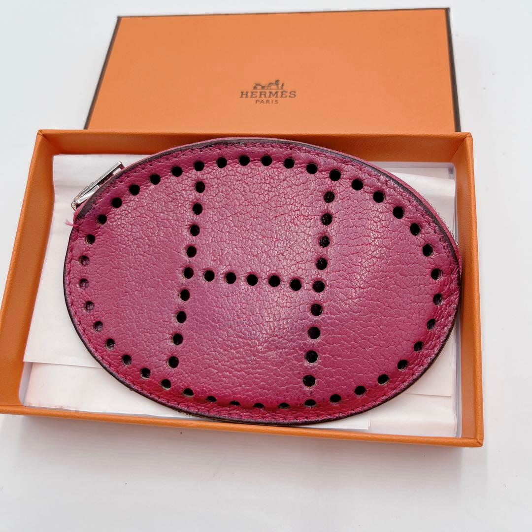 【極希少】HERMES ケース 小銭入れ エブリン ピンク シェーブル