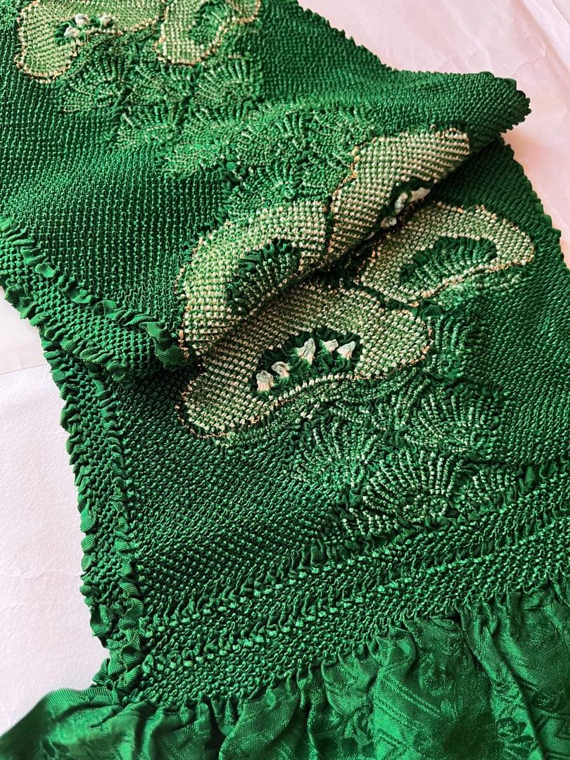 未使用　美品　正絹　総絞り　帯揚げ　振袖　成人式