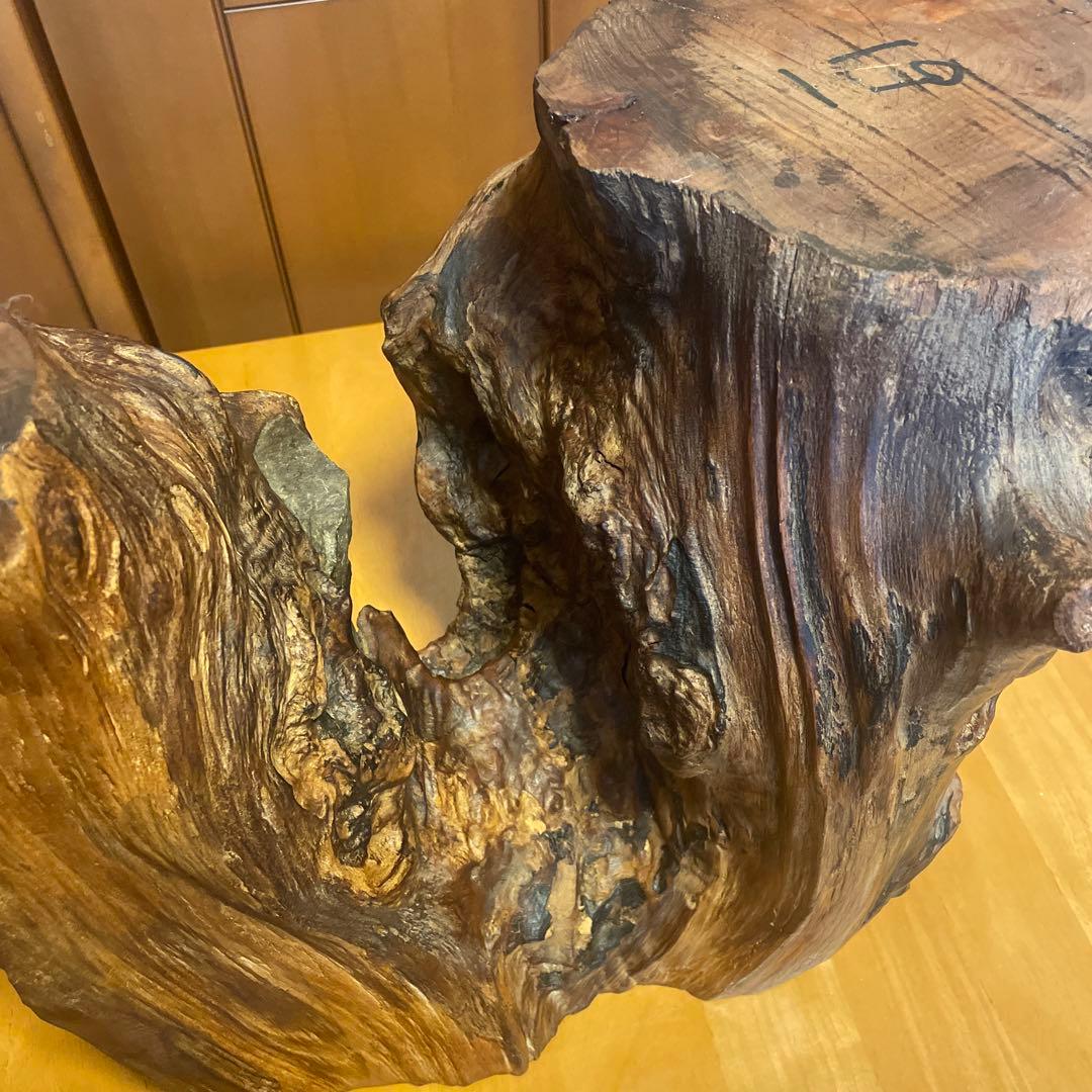 天然木 大型 花台 切り株 台座 飾り台　木工芸品