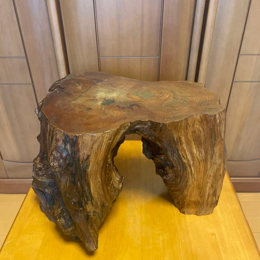 天然木 大型 花台 切り株 台座 飾り台　木工芸品