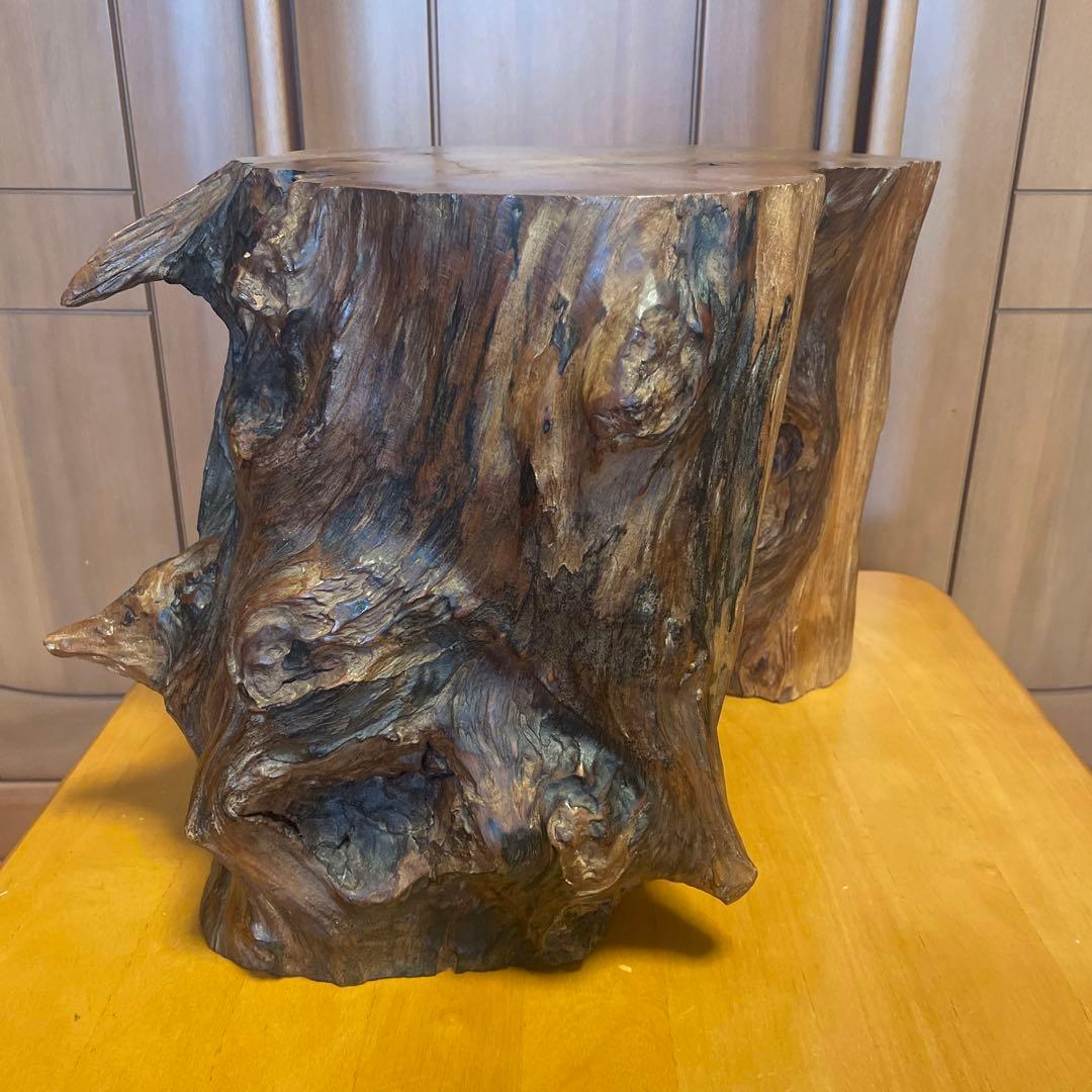 天然木 大型 花台 切り株 台座 飾り台　木工芸品